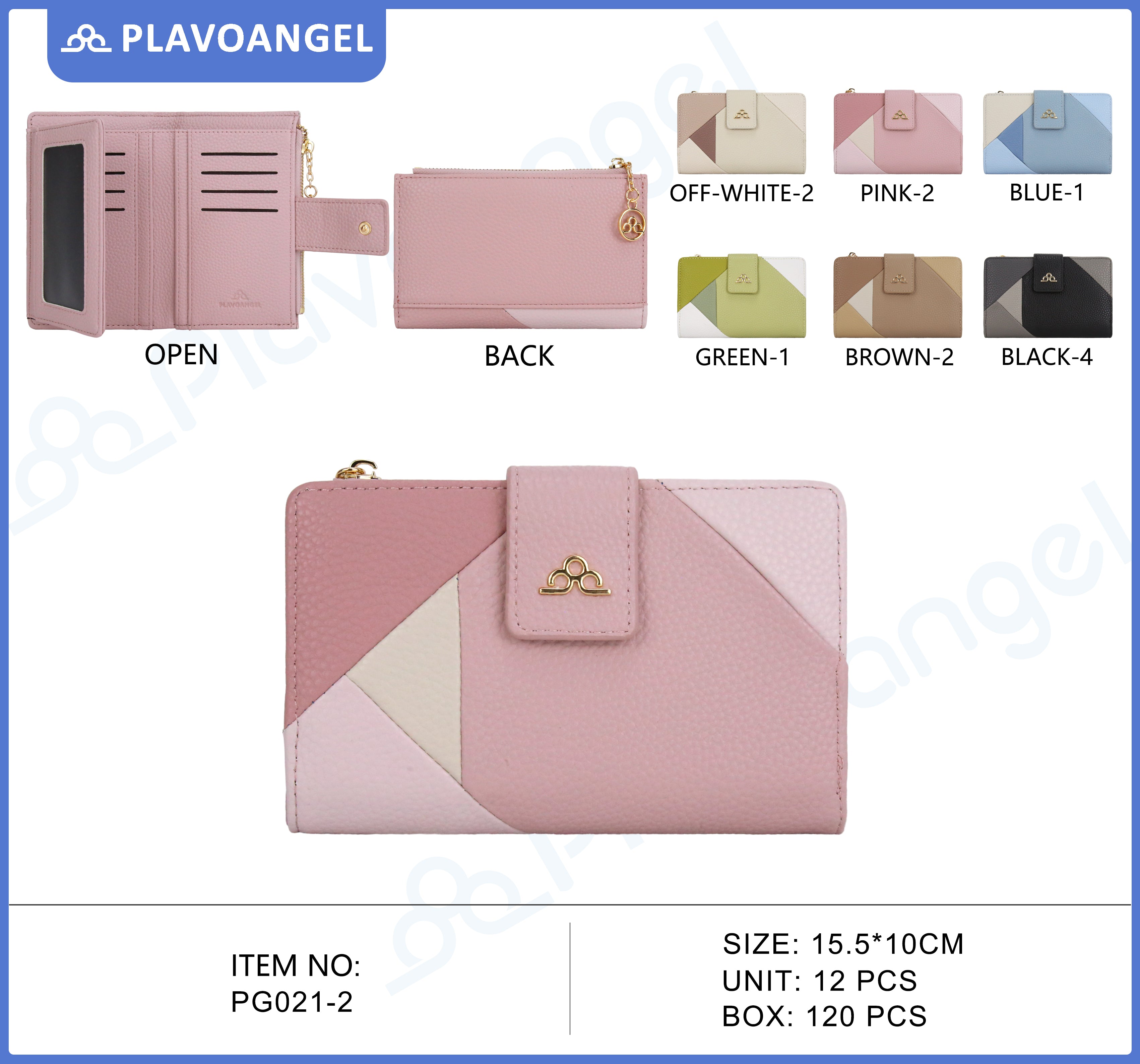 Geometric Patchwork PU Leather Wallet