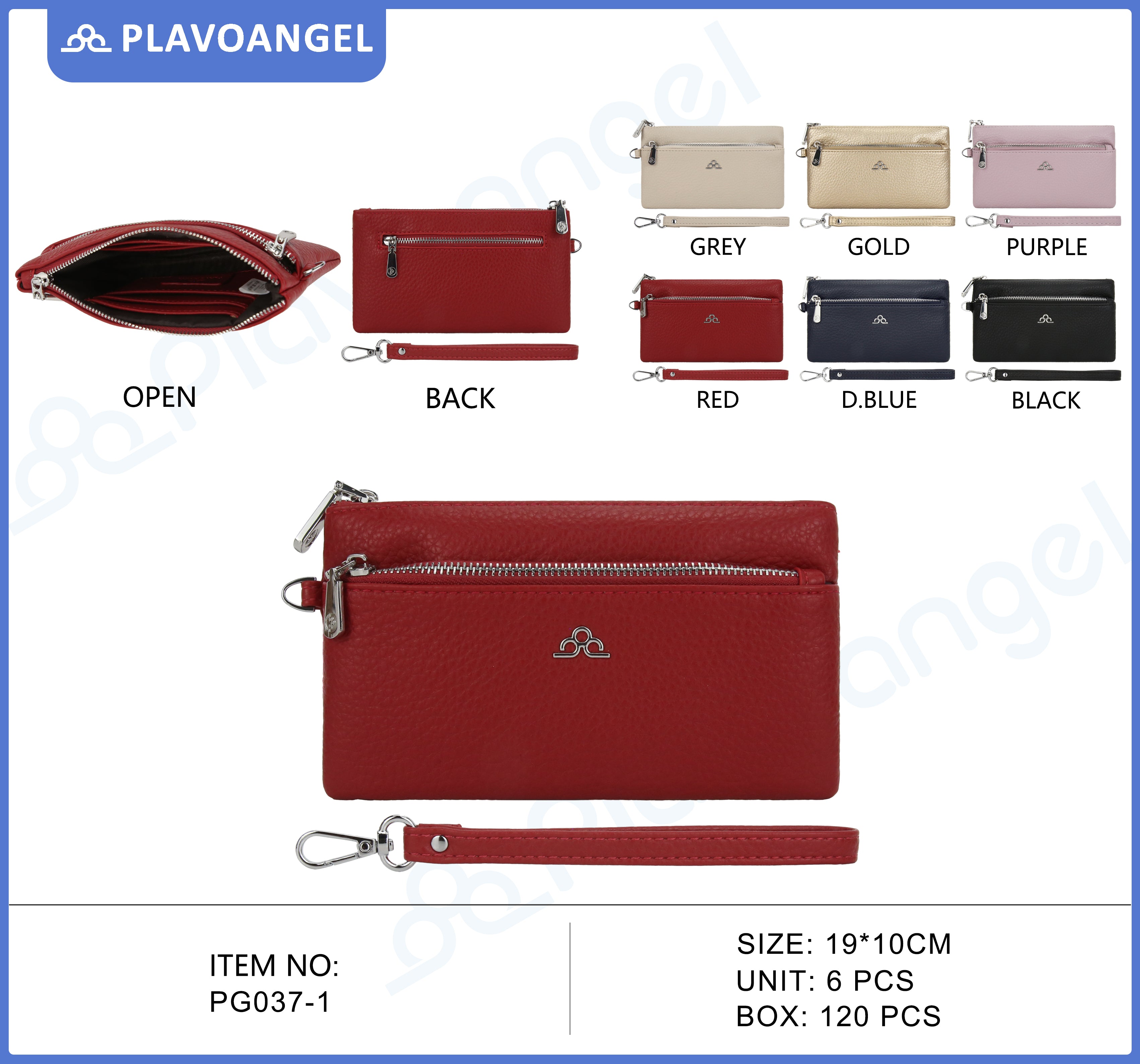 Dual-Zip PU Leather Wristlet Wallet