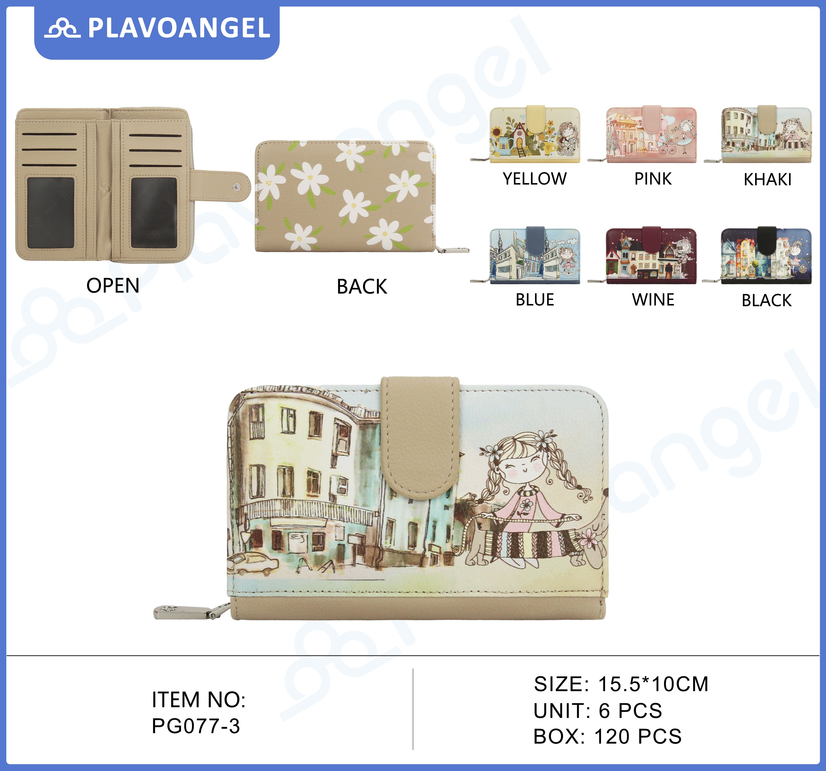 Whimsical City Girl Print Wallet