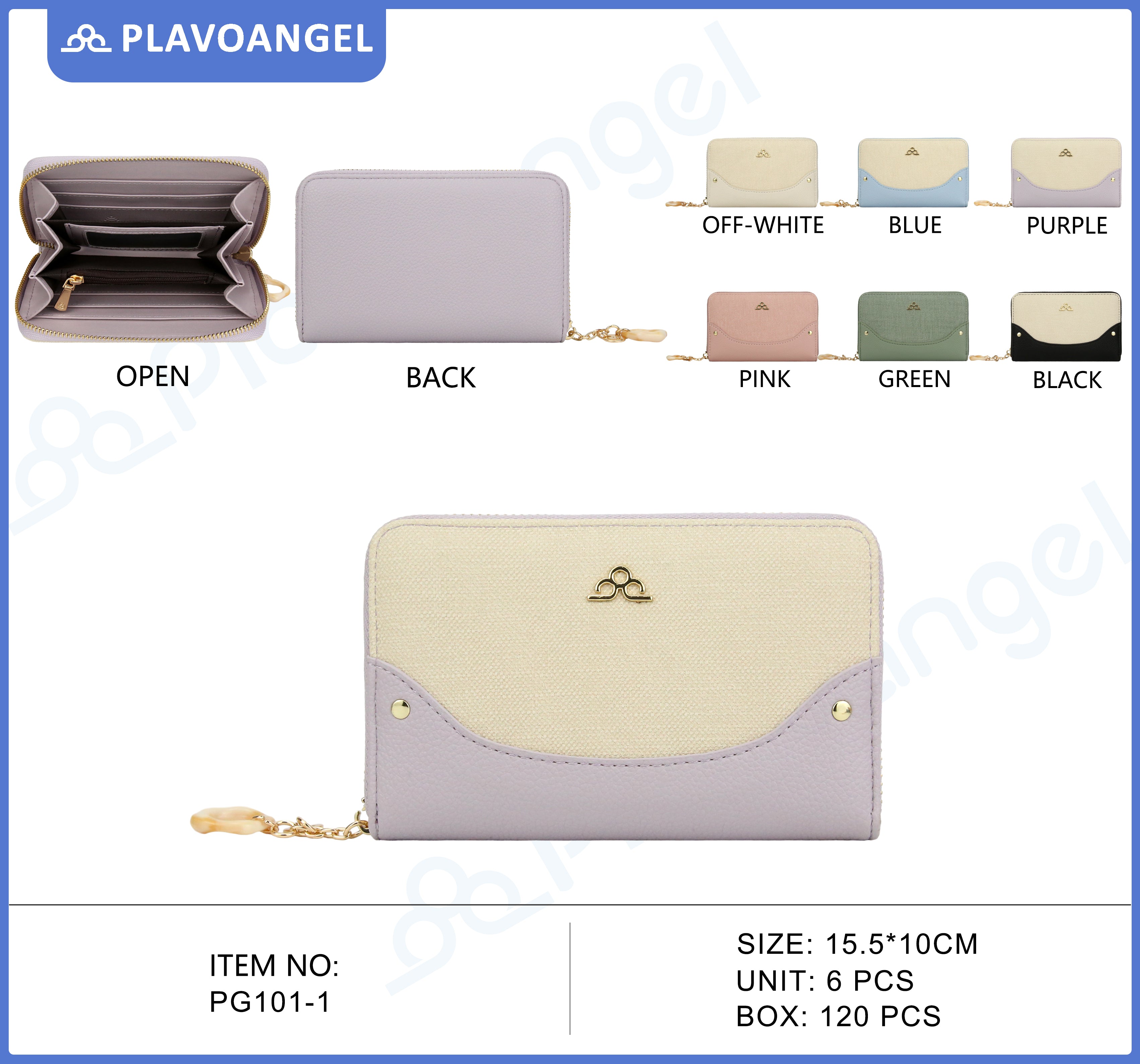 Elegant Two-Tone Zip Wallet